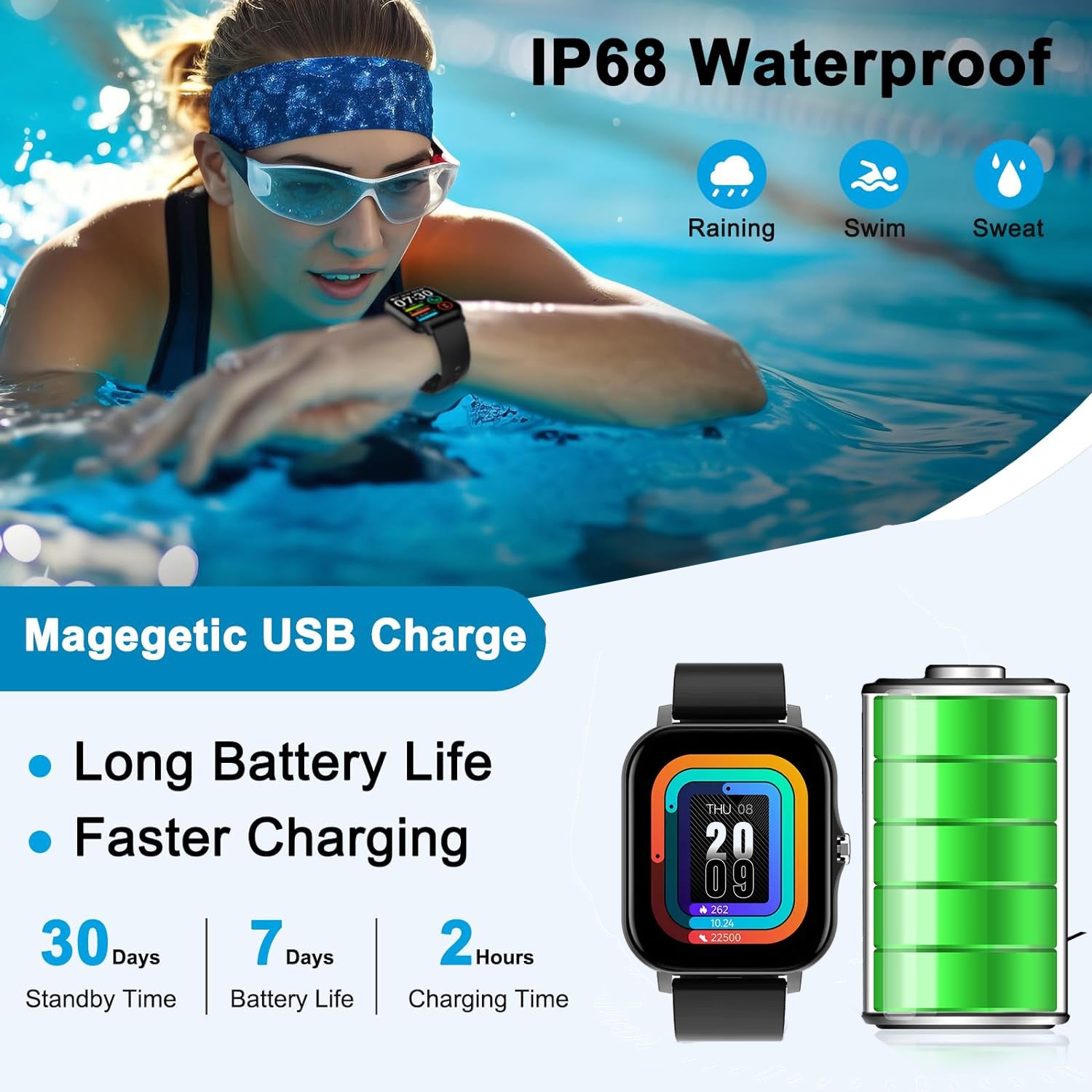 CLYDE COLLECTIONS™ Smart Watch IP68 Waterproof