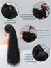 Water Wave Ponytail Extension for Black Women, 3C Corn Wave Brazilian Hair Ponytail Hairpiece, Natural Color 10A Human Hair Corn Wave Ponytails