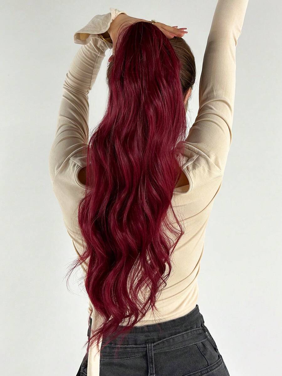 Burgundy Claw Ponytail Extension - 24 Inch