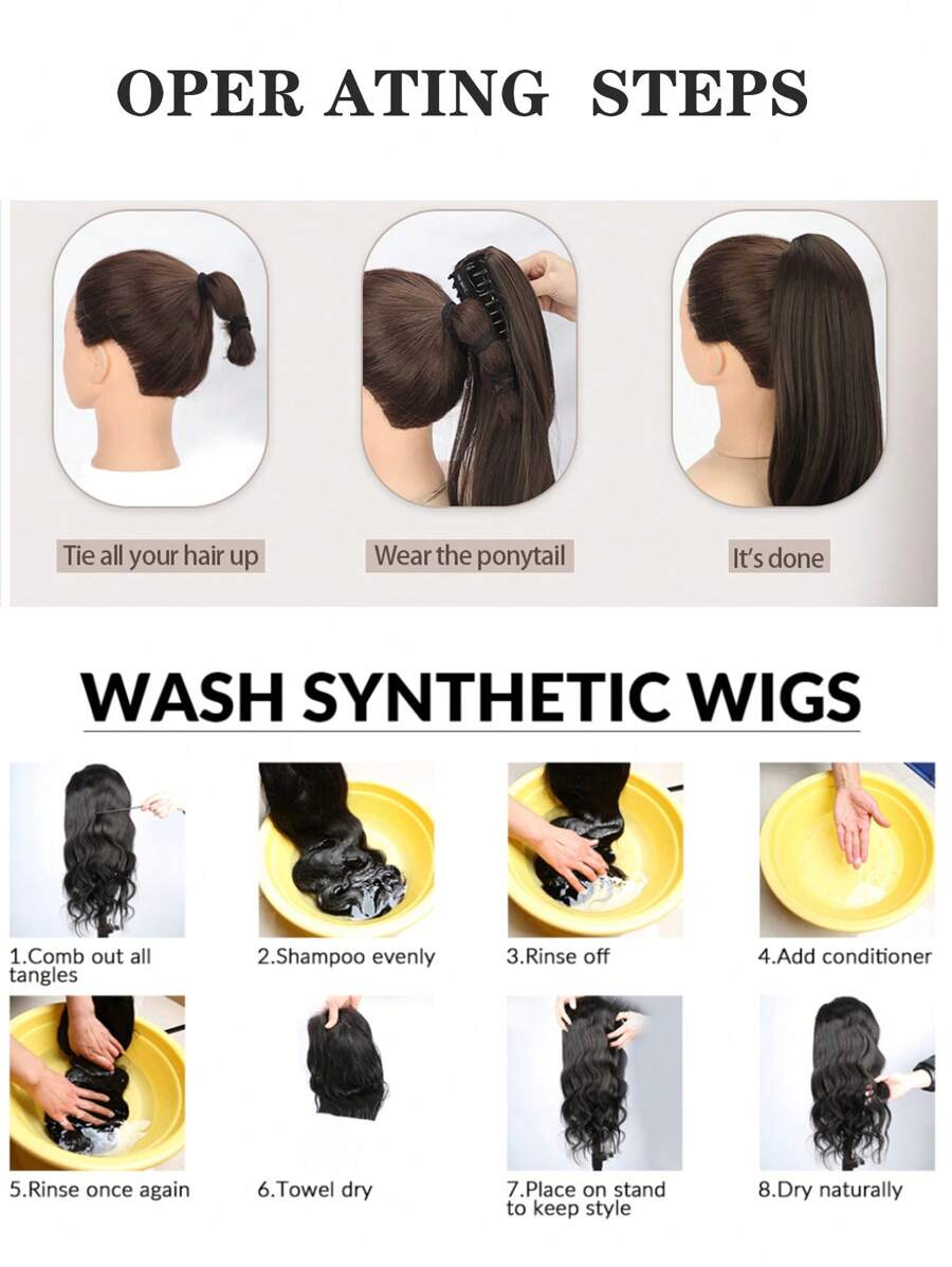 PC3 Clamping Ponytail Hair Extensions - 26 inch