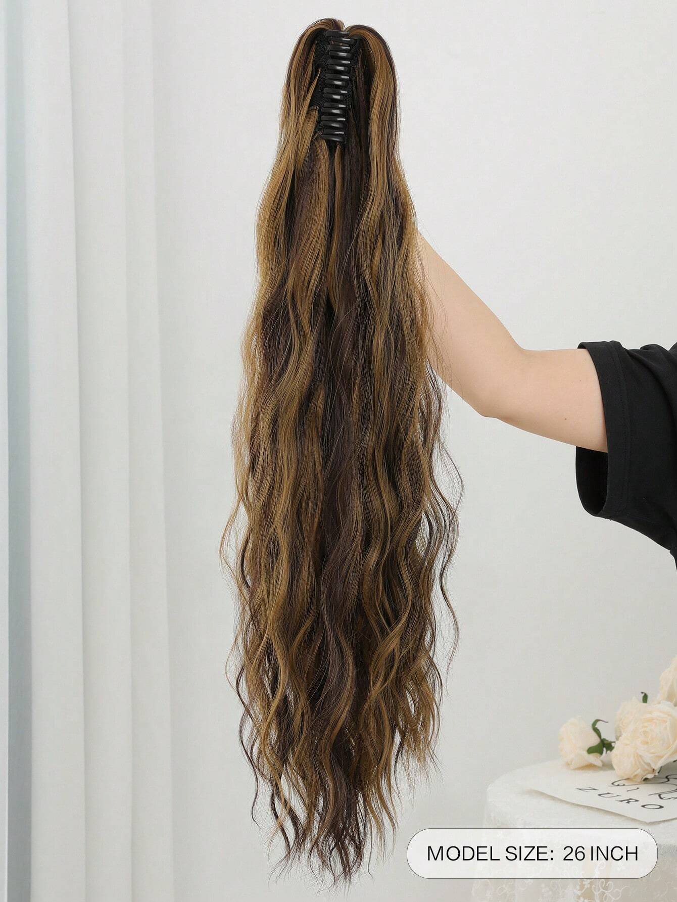 Balayage Brown Blonde Claw Ponytail Extension - 26 inch