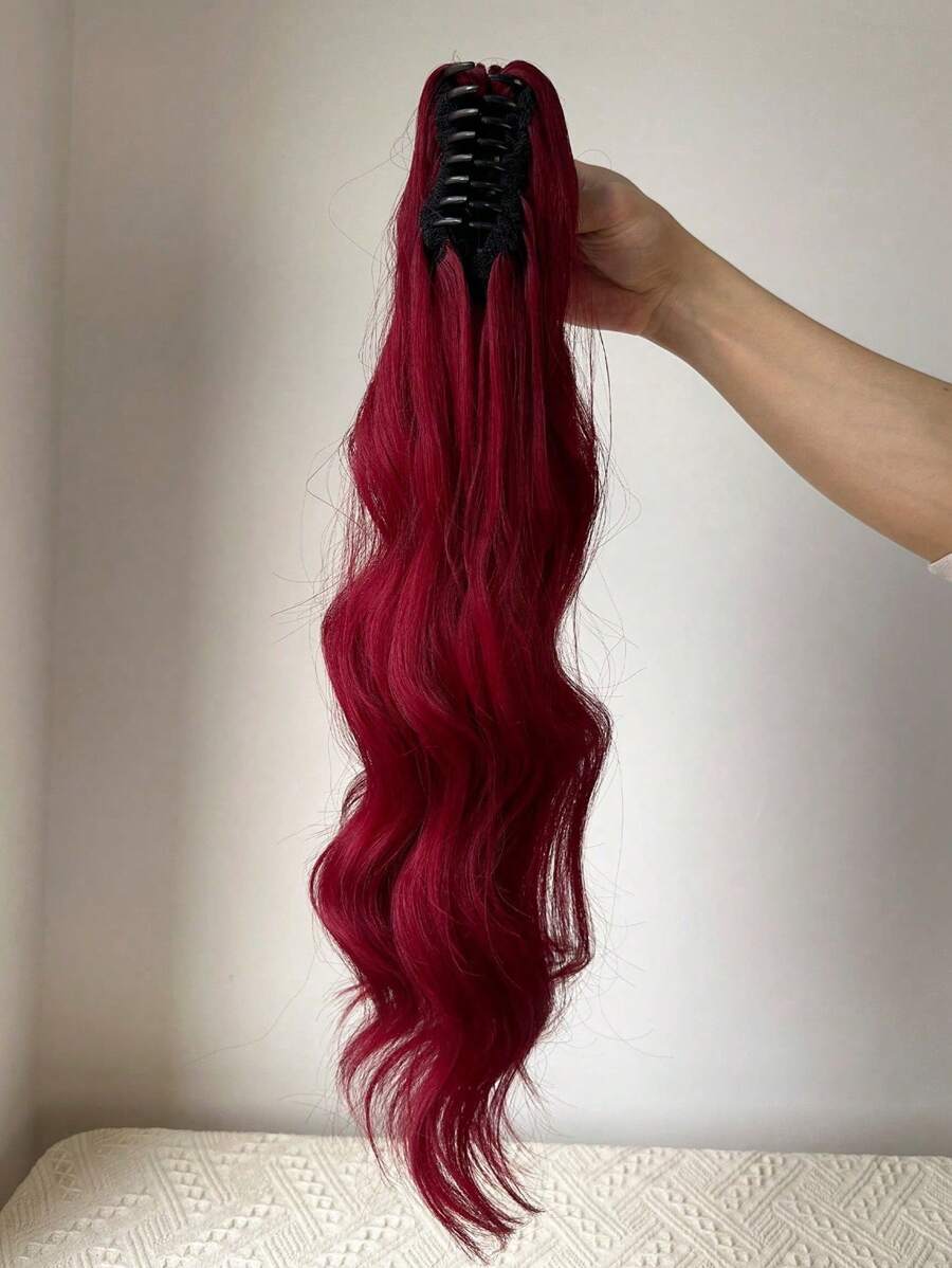 Burgundy Claw Ponytail Extension - 24 Inch
