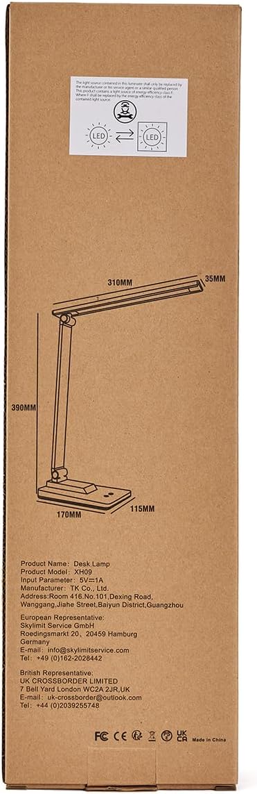LuxeLume 15 Modes & 500 Lumen Dimmable LED Desk Lamp