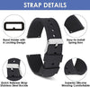 Quick Release Waterproof Soft Rubber Replacement Straps with Silver Plated Stainless Steel Buckle