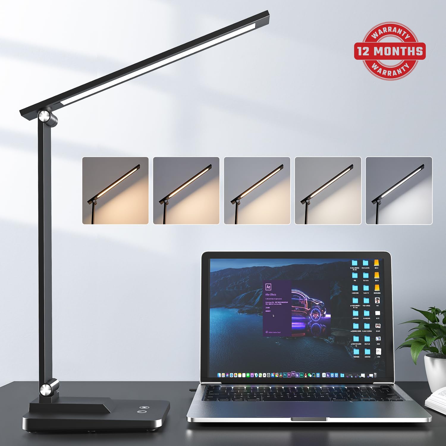 LuxeLume 15 Modes & 500 Lumen Dimmable LED Desk Lamp
