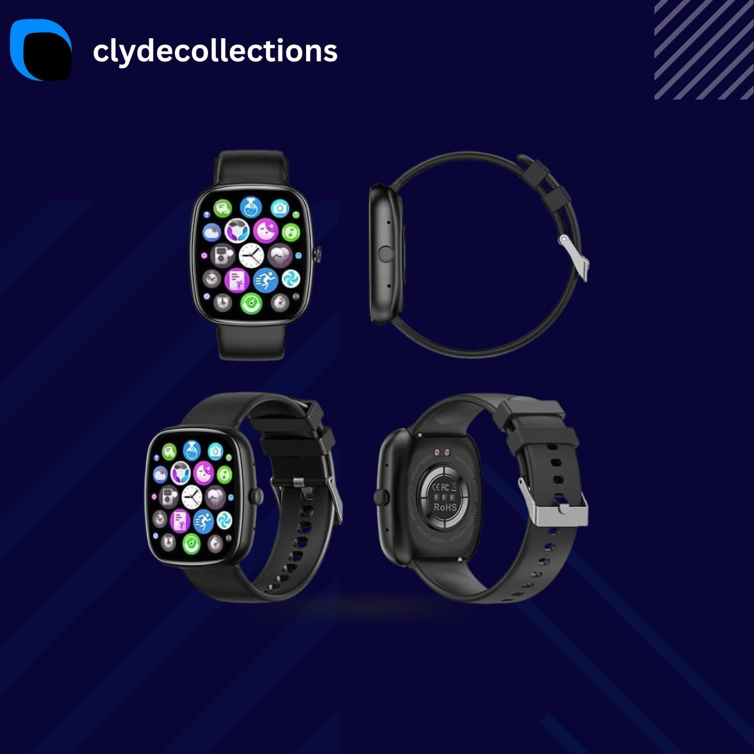CLYDE COLLECTONS-smart watch for Women Men (Answer Make Calls),1.83” HD Smart watch With Heart Rate Sleep Monitor,100+ Sports step counter, IP67 Waterproof Fitness Watch for Android iOS phone