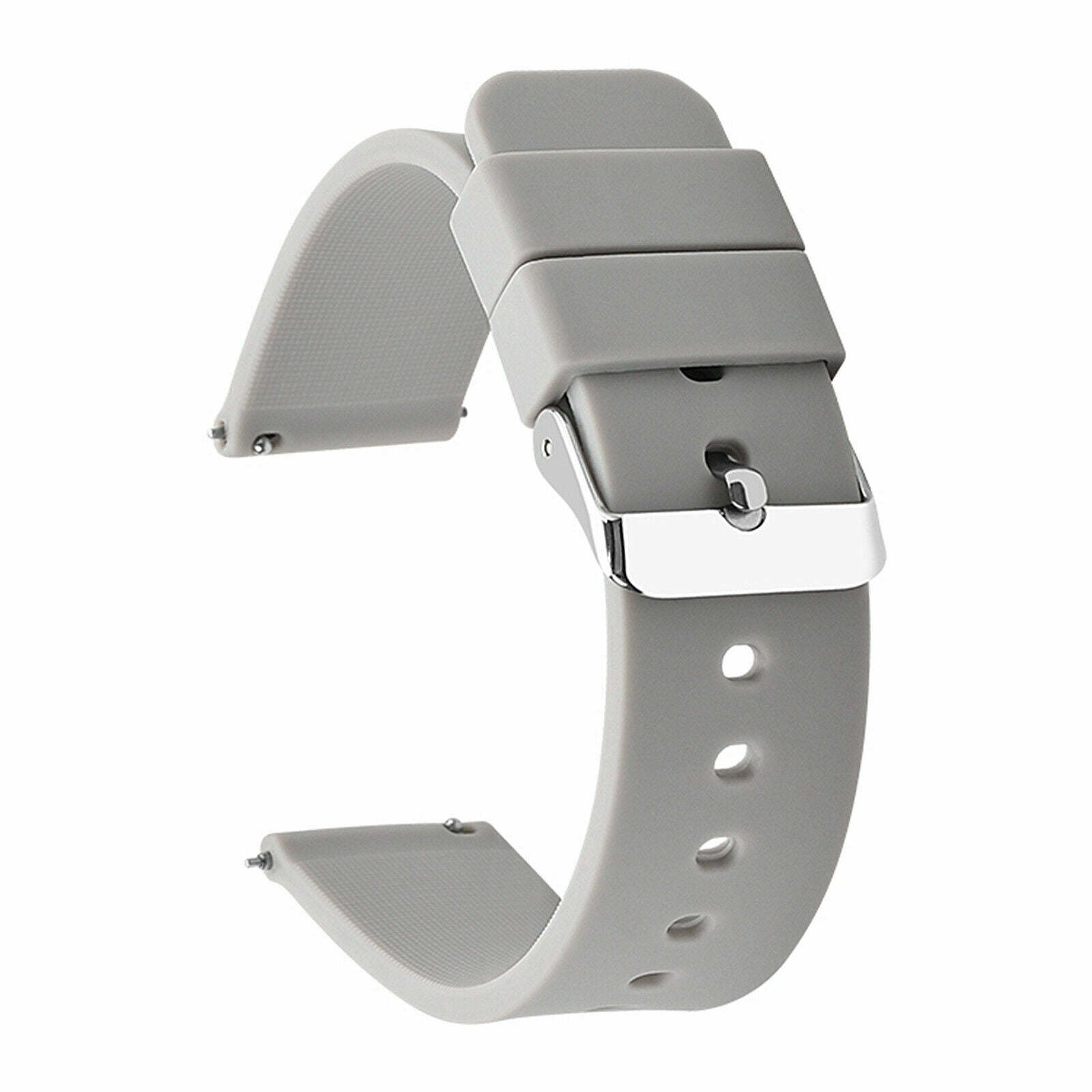 Quick Release Waterproof Soft Rubber Replacement Straps with Silver Plated Stainless Steel Buckle