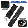 Quick Release Waterproof Soft Rubber Replacement Straps with Silver Plated Stainless Steel Buckle