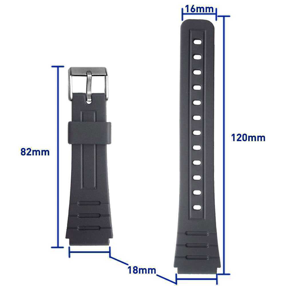 18mm Replacement Watch Strap Black Rubber Band For Casio F91W F94 F94W F105W UK