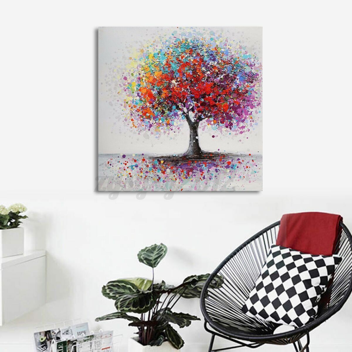 Abstract Framed Canvas Painting