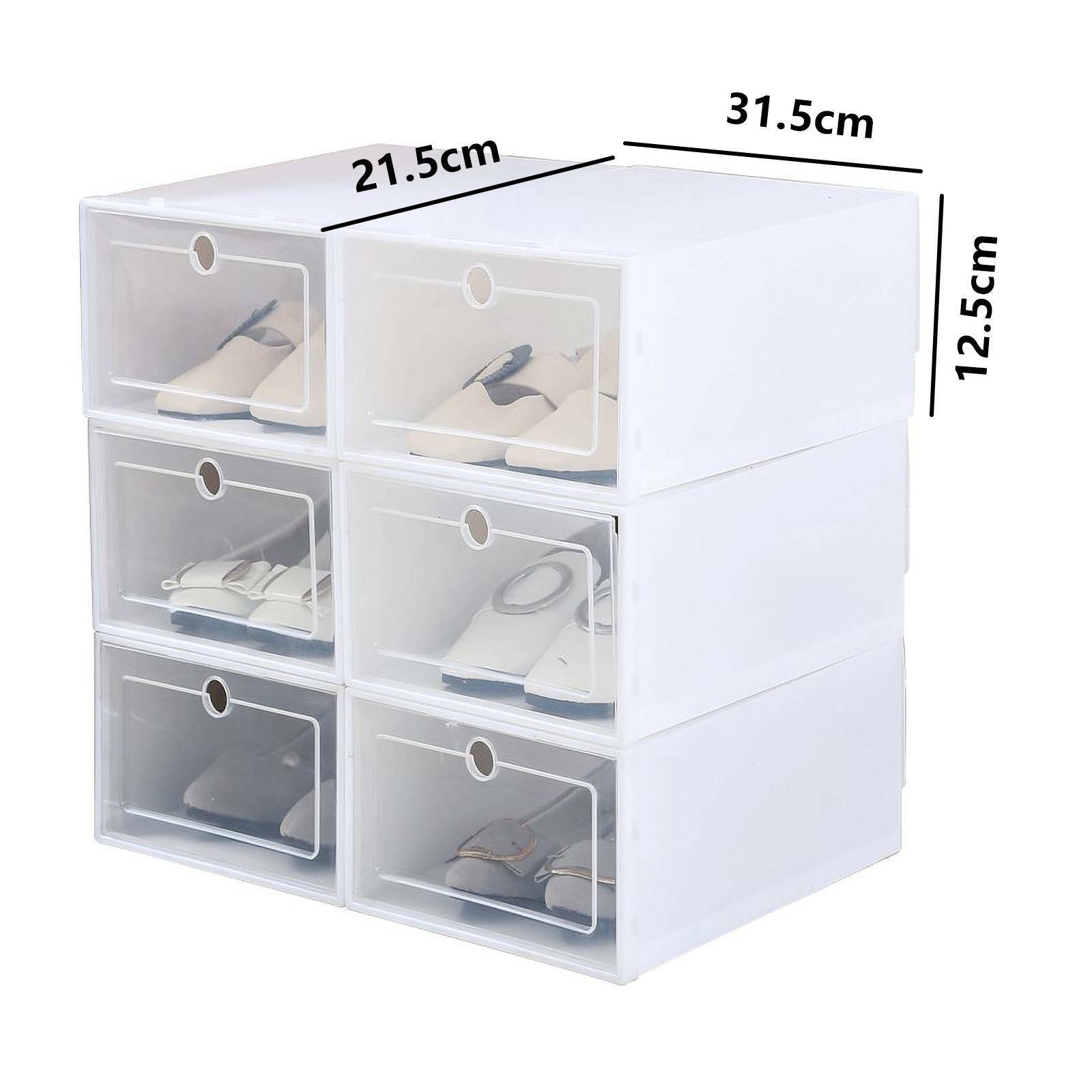 6X Plastic Shoe Storage Boxes