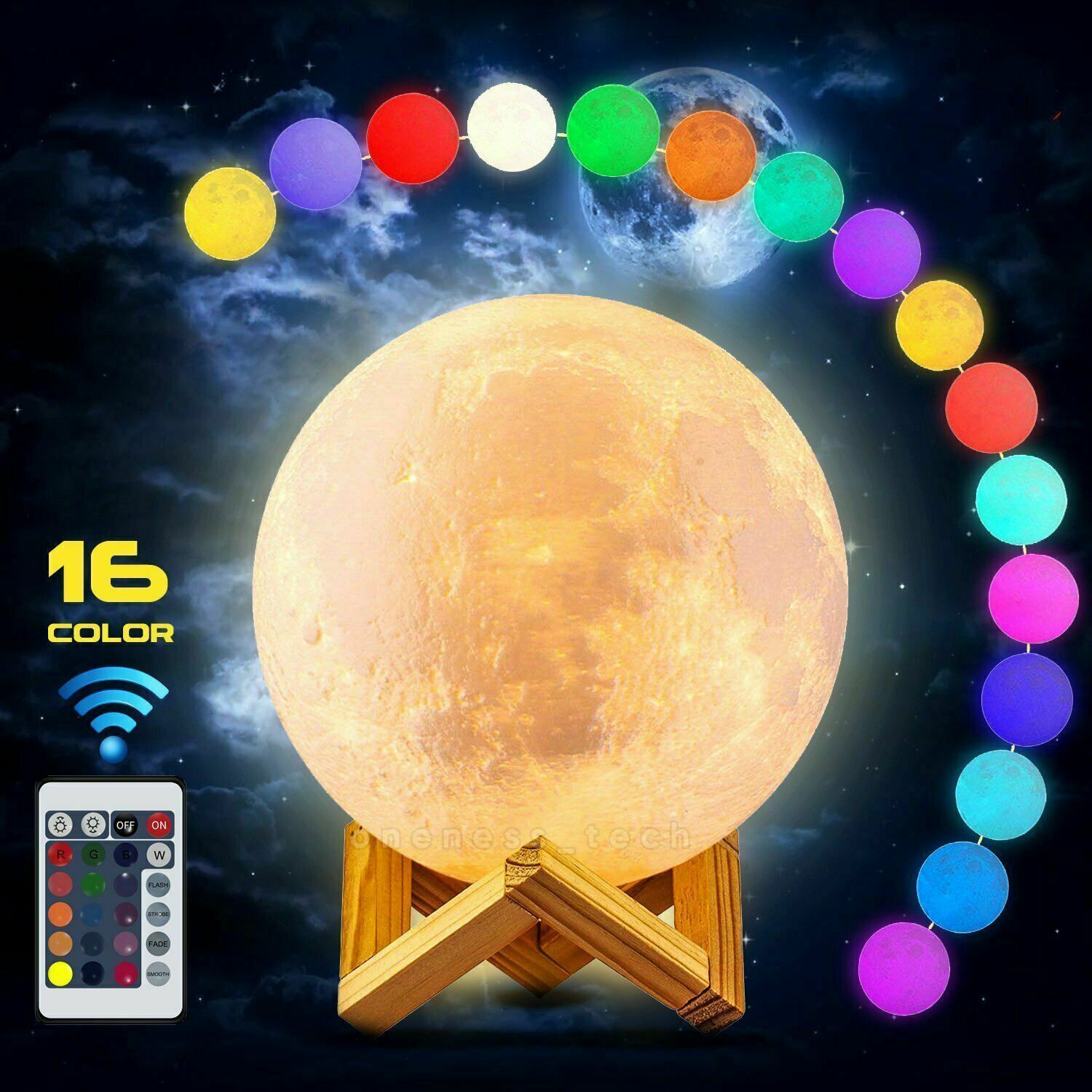 3D Rechargeable Moon Lamp