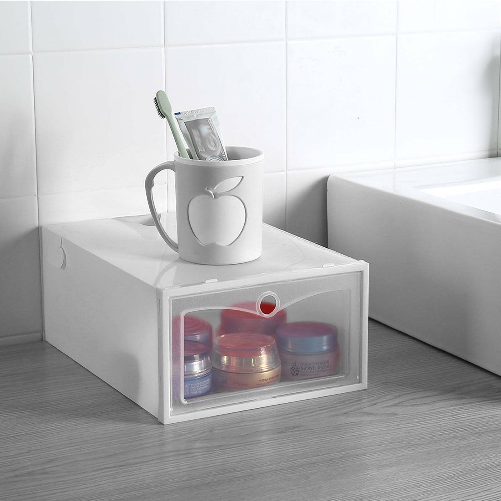 6X Plastic Shoe Storage Boxes