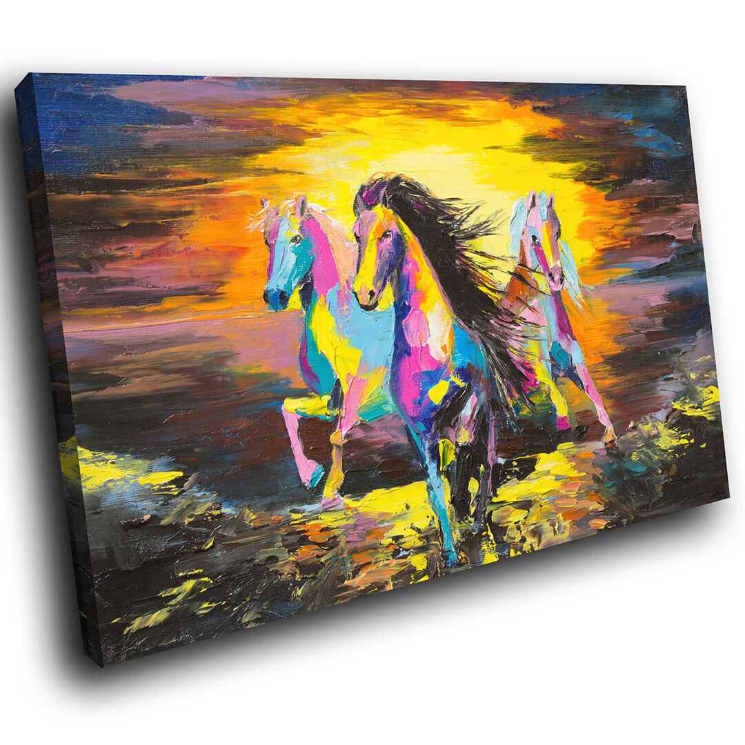 Horses Funky Canvas Painting