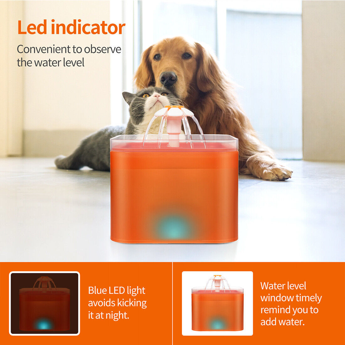 Pet Led Water Fountain Dispenser